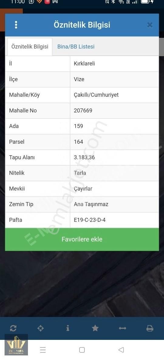 Vize Çakıllı Bld. (Cumhuriyet) Satılık Tarla Ze-max^tan Acil Vize Çakıllı Da Tek Tapu 3.183 M2 Satılık Tarla