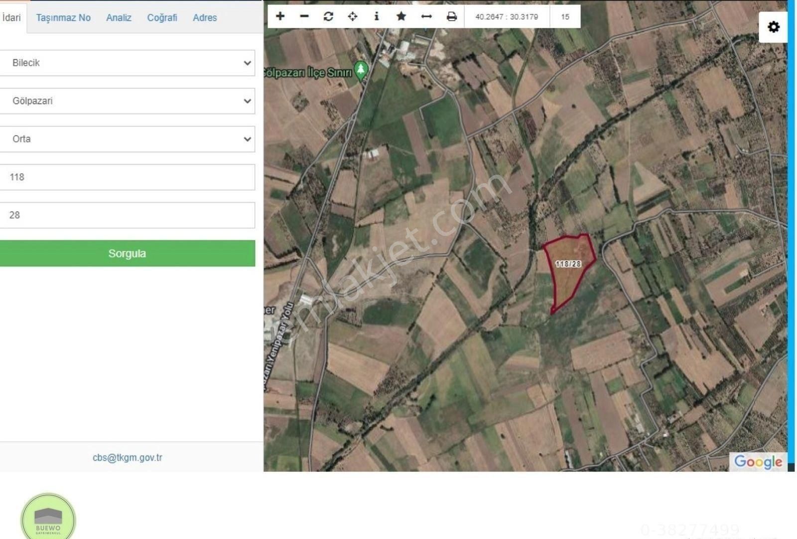Gölpazarı Orta Satılık Tarla Buewo'dan Gölpazarı Orta Mahalle 48 Dönüm Satılık Tarla