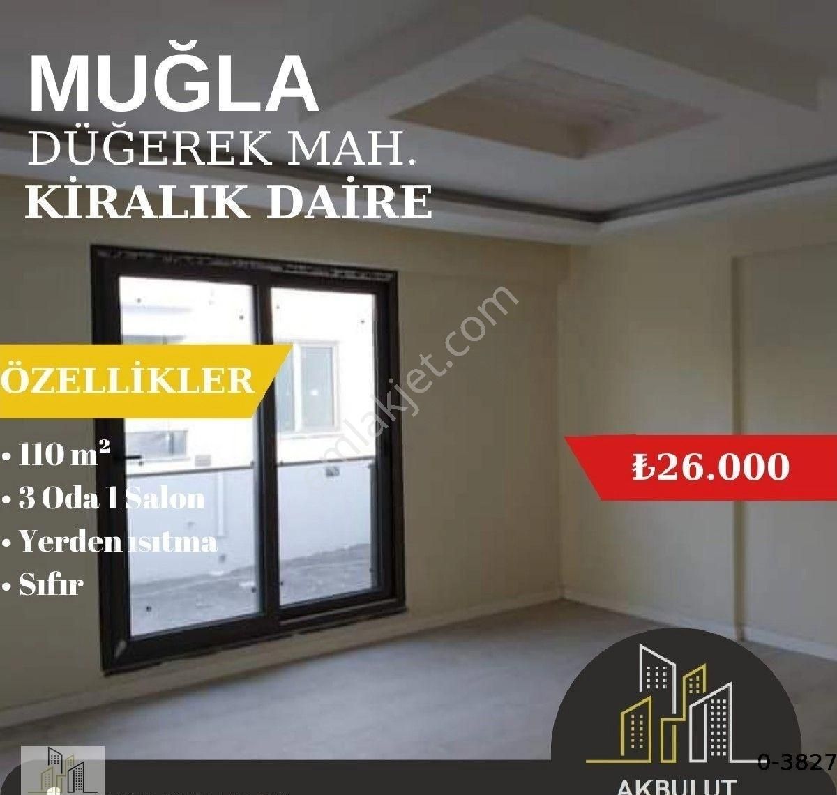 Menteşe Düğerek Kiralık Daire Düğerek Mahallesinde Yerden Isıtma Sıfır 3+1 Daire