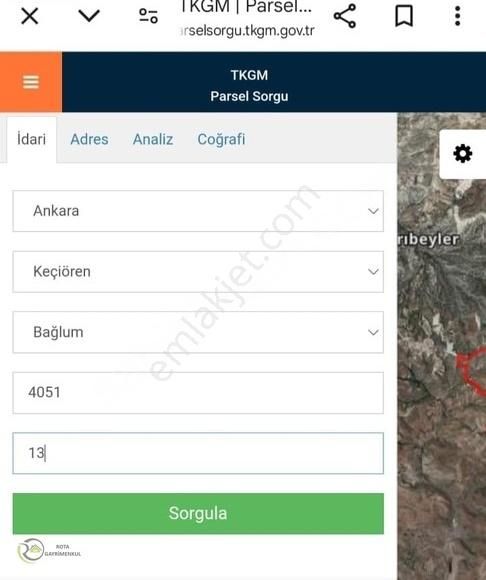 Keçiören Hisar Satılık Tarla Rota' Dan Keçiören' De Satılık Tarla Hissesi