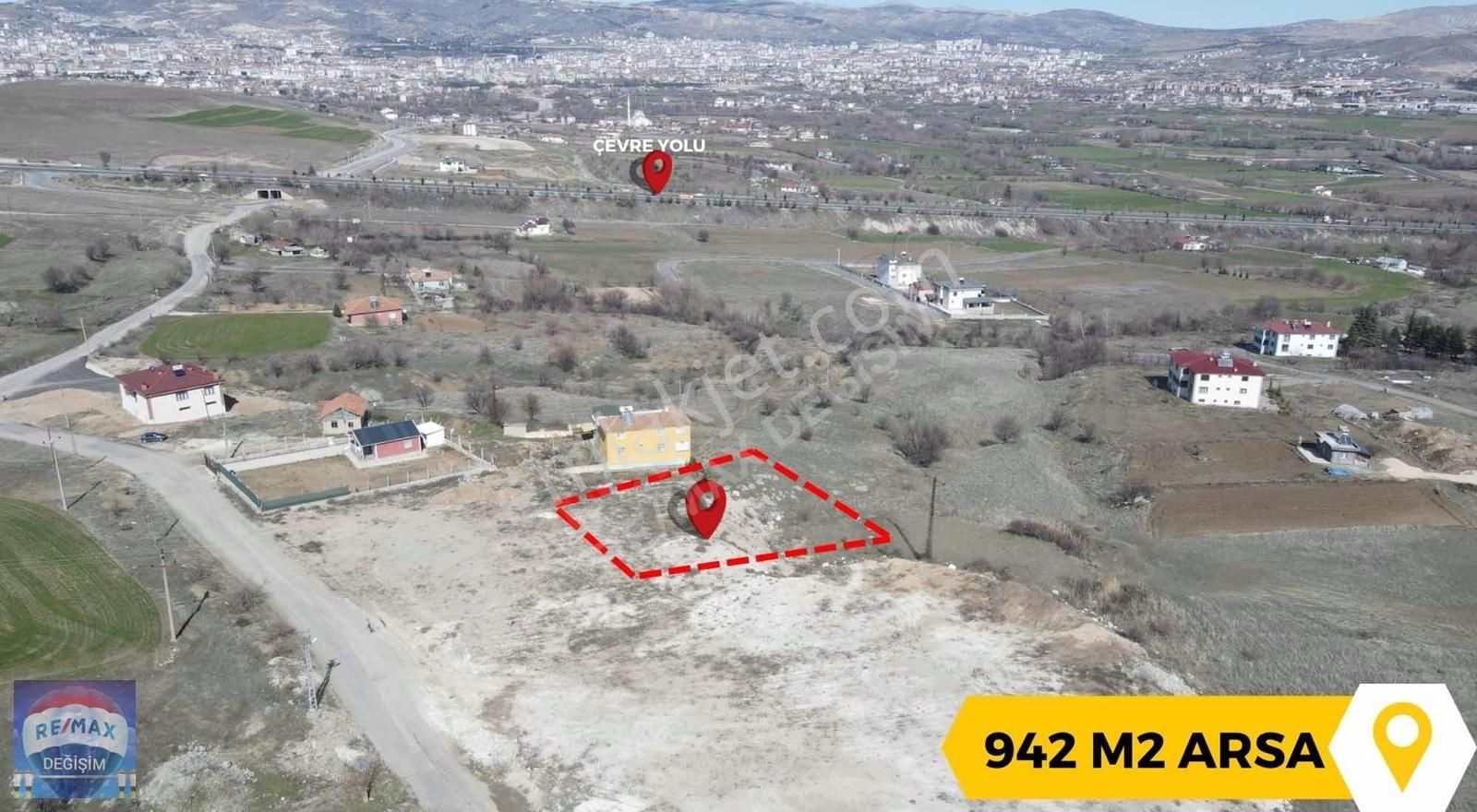 Elazığ Merkez Gümüş Kavak Satılık Konut İmarlı RE/MAX DEĞİŞİMDEN GÜNEY ÇEVRE YOLUNA 350 M. MESAFEDE 942 M2 ARSA