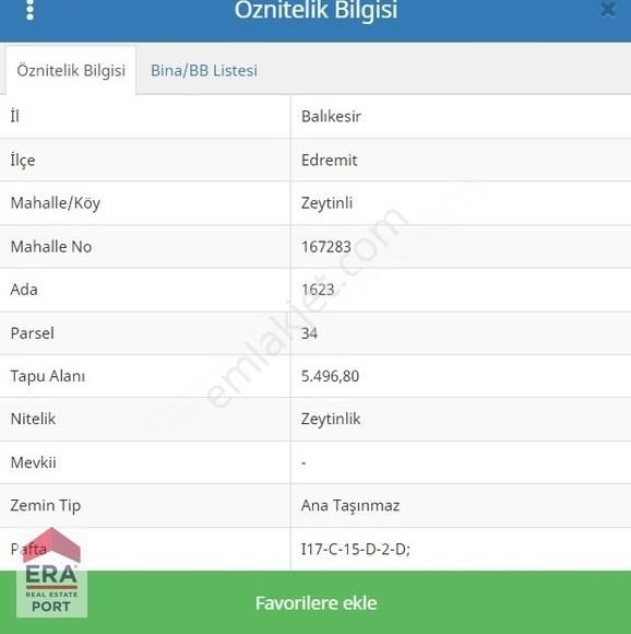 Edremit Zeytinli Satılık Zeytinlik ERA PORT GÜVENCESİYLE BALIKESİR EDREMİT ZEYTİNLİ ZEYTİNLİK