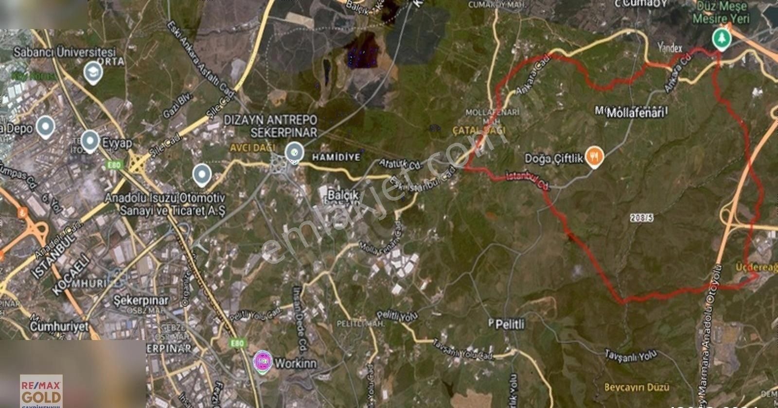 Gebze Mollafenari Satılık Konut İmarlı GEBZE MOLLAFENARİDE SATILIK 4335 M2 KONUT İMARLI ARSA