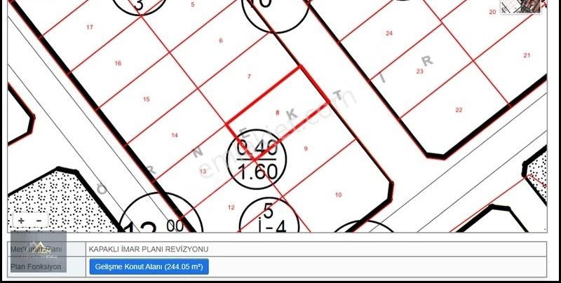 Kapaklı Atatürk Satılık Konut İmarlı KAPAKLI'DA 244 M2 4 KAT KONUT İMARLI SATILIK ARSA