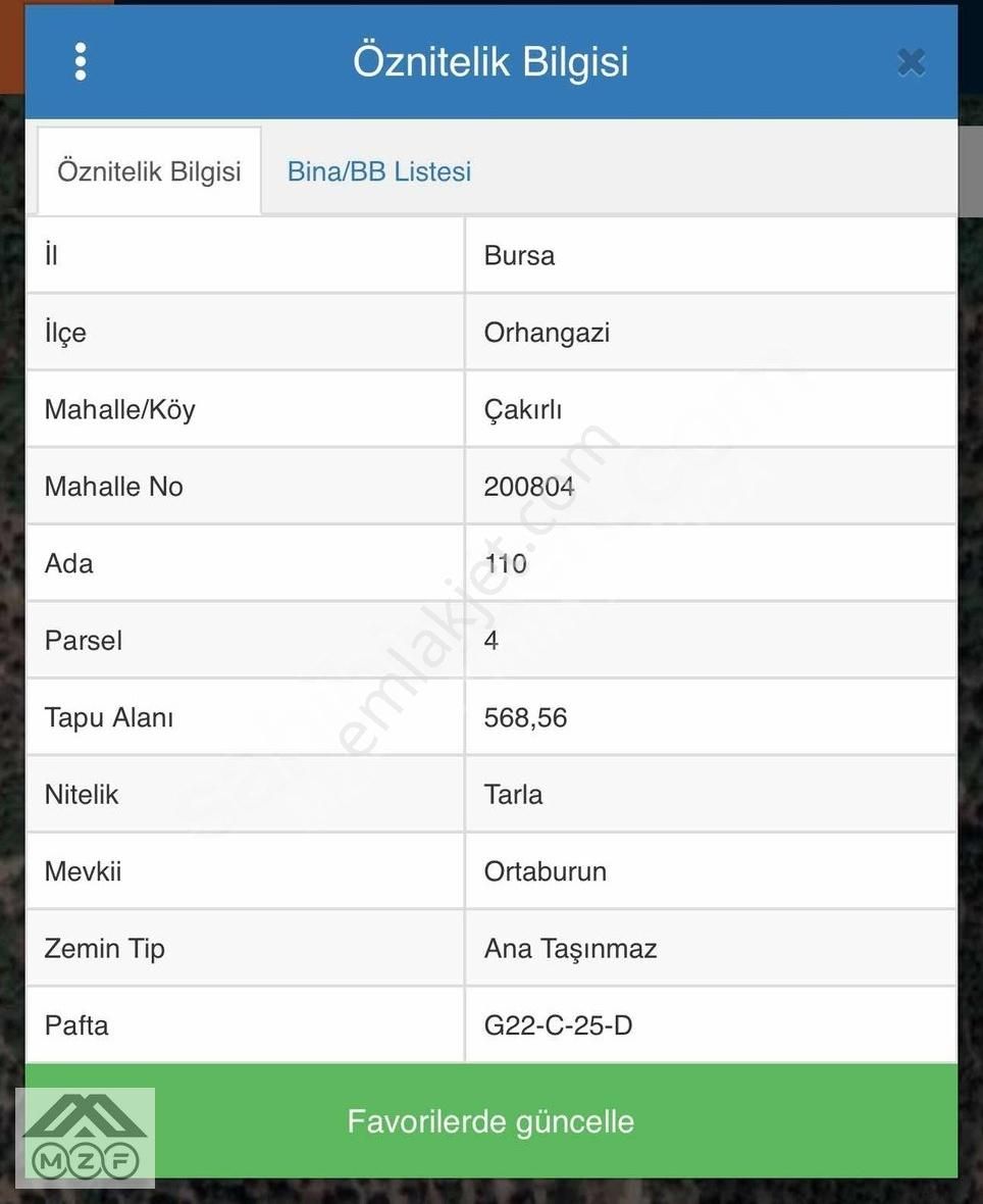 Orhangazi Çakırlı Satılık Tarla BURSA ORHANGAZİ ÇAKIRLI'DA 568 M2 YATIRIMLIK UYGUN ARSA