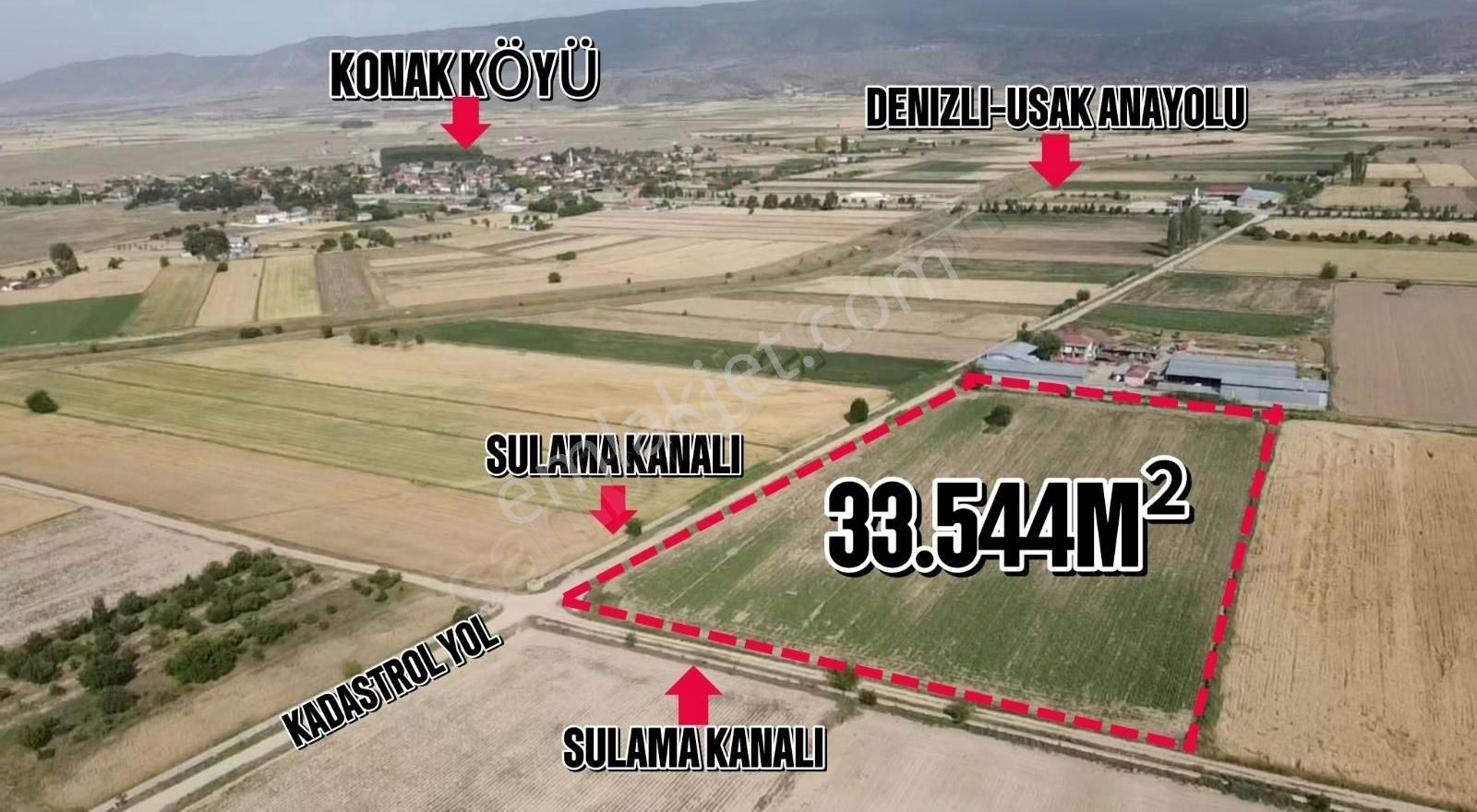 Baklan Konak Satılık Tarla BAKLAN KONAKTA SULAK 33.544 M2 SATILIK TARLA