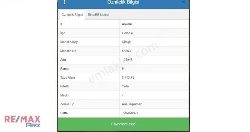 Gölbaşı Çimşit Satılık Tarla Gölbaşı Çimşit Köyünde Yatırım Fırsatı 8.713m2 Tarla