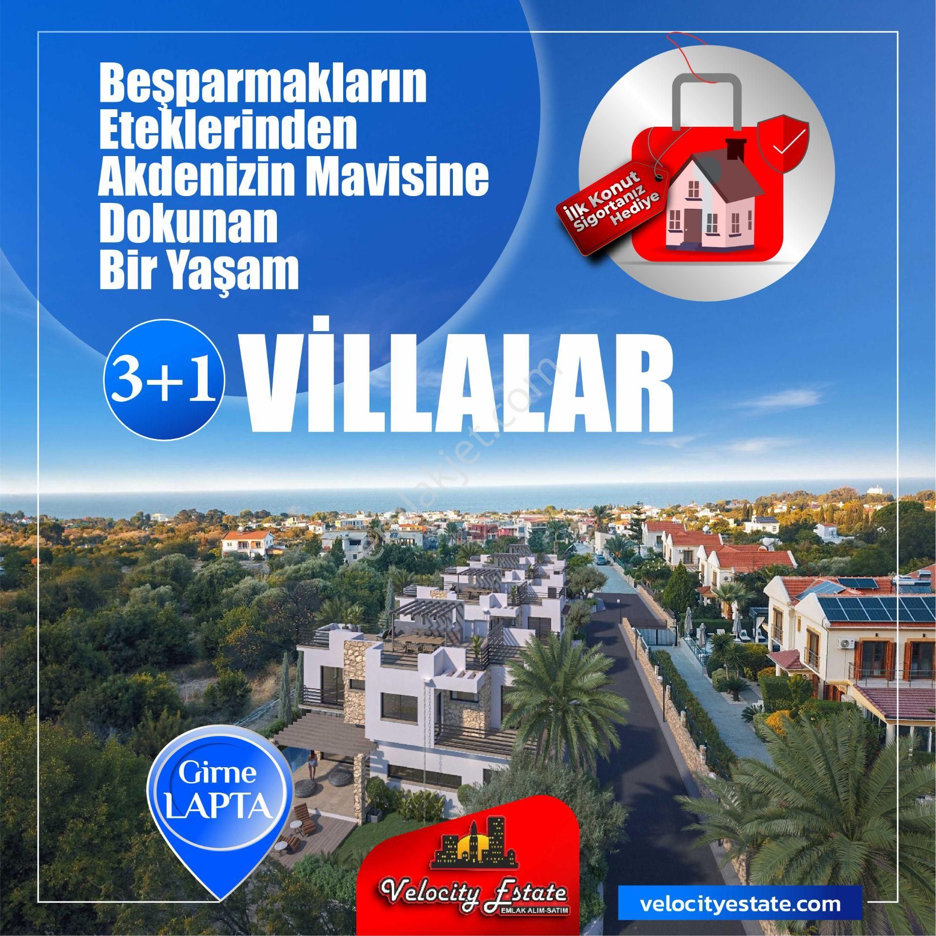 Girne Lapta Köyü Satılık Villa KKTC Beşparmak Dağları eteklerinde, Akdeniz manzaralı Fırsat lüks satılık villa!