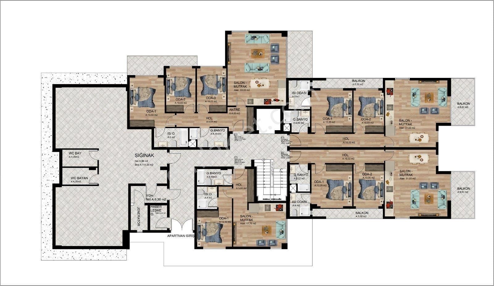 Kuşadası Değirmendere Mevkiinde 2+1 Ve 3+1 Fulpanoramik Deniz Manzaralı Lüx Daireler - Görsel 5