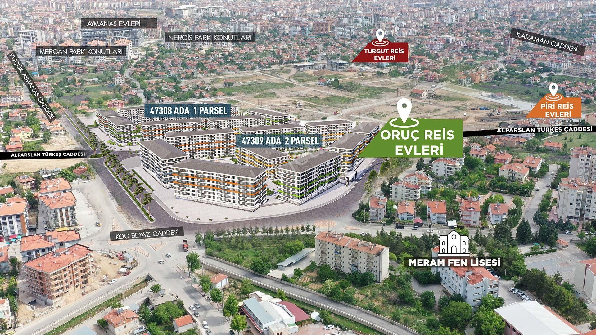 Meram Aymanas Satılık Kooperatif  EMİR YATIRIMDAN ORUÇ REİS EVLERİNDEN 3+1 150M2 BOŞ HİSSE