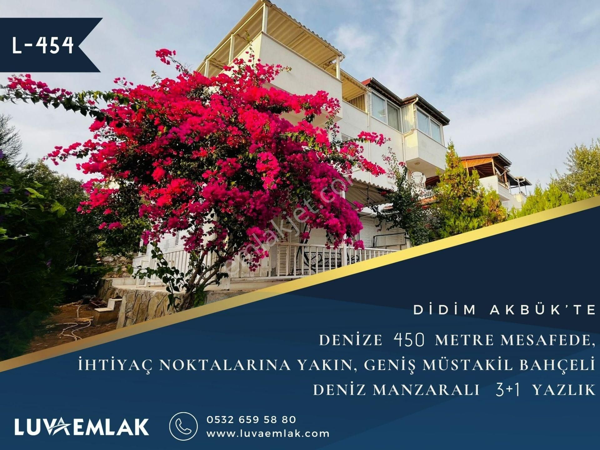 Didim Akbük Satılık Yazlık  DİDİM AKBÜK'TE DENİZE 450 METRE MESAFEDE MÜSTAKİL GENİŞ BAHÇELİ 3+1 YAZLIK