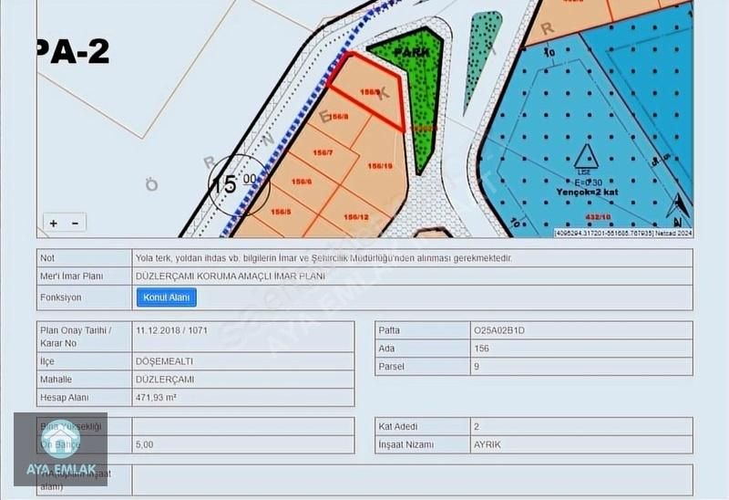 Döşemealtı Düzlerçamı Satılık Konut İmarlı DÜZLERÇAMI EVDİRHANDA SATILIK KÖŞEBAŞI ARSA