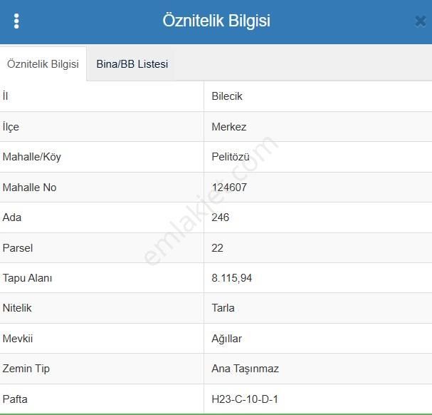 Bilecik Merkez Pelitözü Satılık Tarla BİLECİK MERKEZ PELİTÖZÜ KÖYÜ SATILIK FIRSAT TARLA