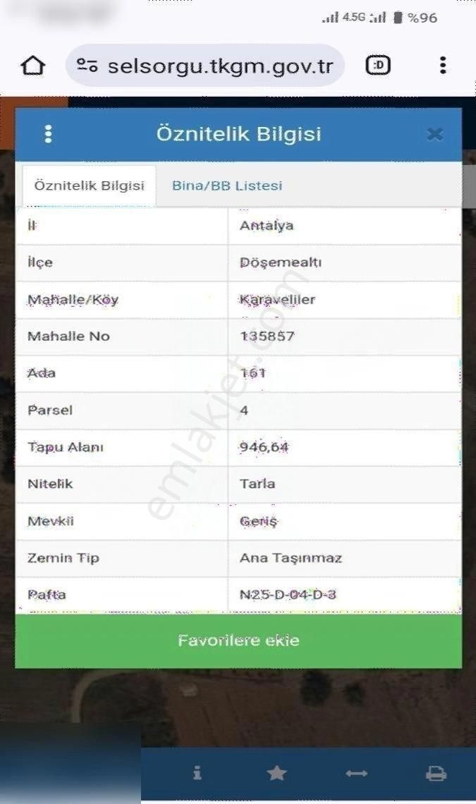 Döşemealtı Karaveliler Satılık 947 M2 Köy İçi Tarla - Görsel 5