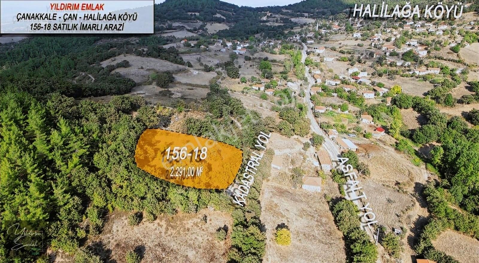 Çan Halilağa Köyü Satılık Konut İmarlı Çanakkale Çan Halilağa Köyünde 2.300m2 Arsa 2,5 İmarlı