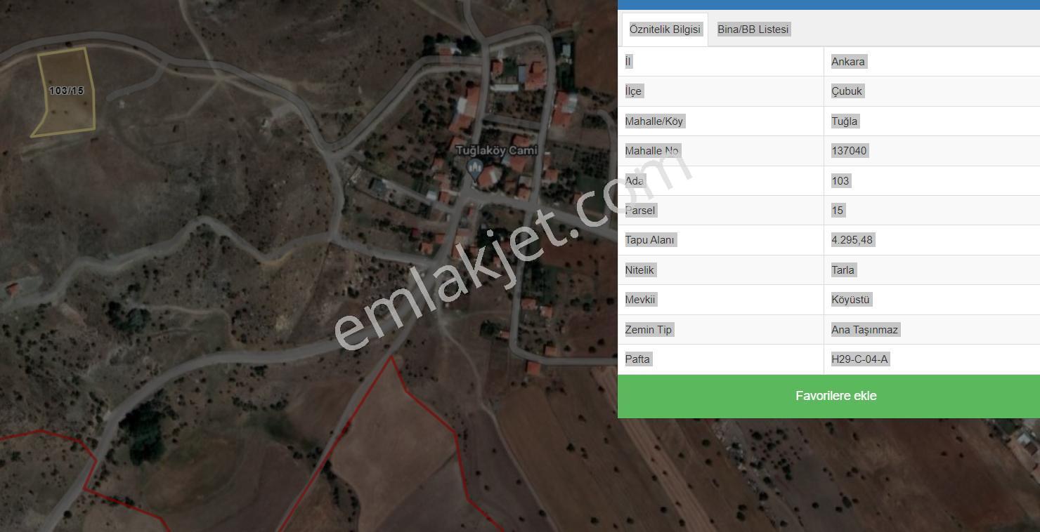 Sahibinden Ankara Çubuk Tuğla Mah. Müstakil Tapulu Tarla 4295,48 M2 - Görsel 4