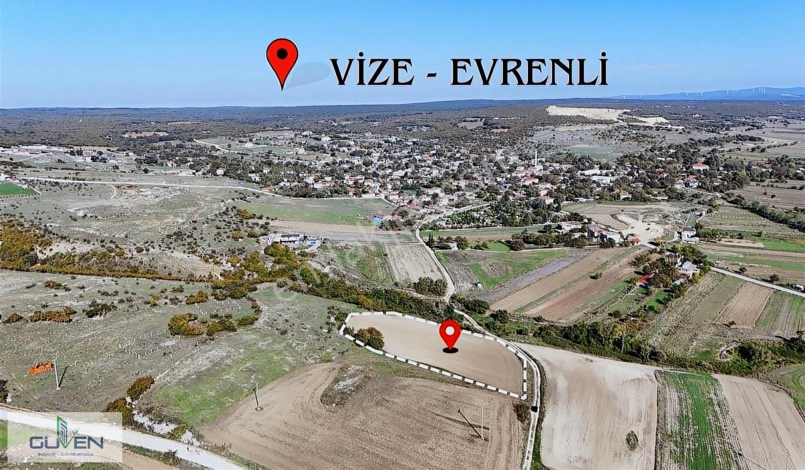 Vize Evrenli Köyü Satılık Tarla Güven'den Evrenlide İmar İçi 360m² Kupon Parselimiz Satıştadır.