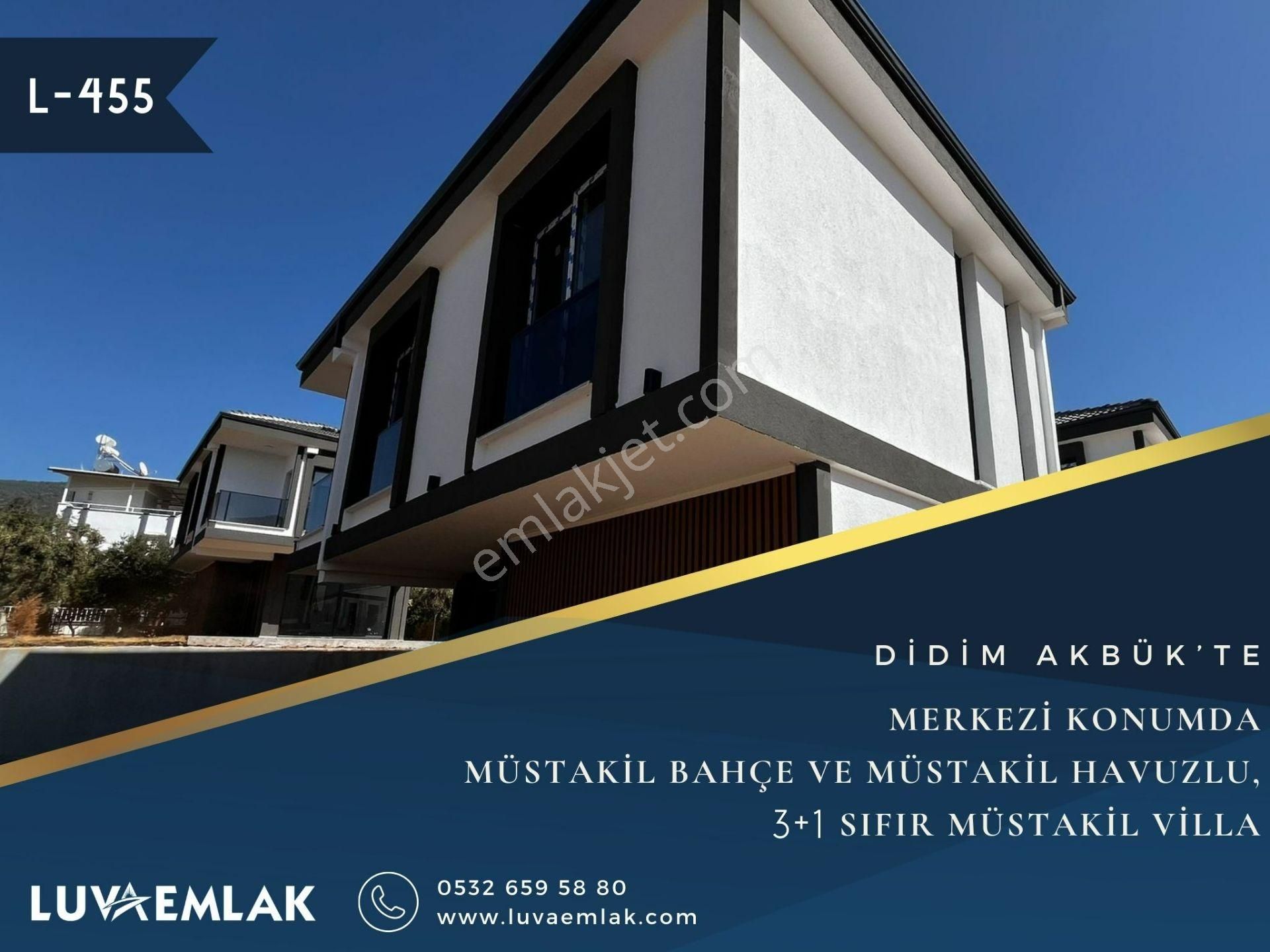 Didim Akbük Satılık Villa  DİDİM AKBÜK'TE ÖZEL BAHÇELİ MÜSTAKİL HAVUZLU 3+1 SIFIR MÜSTAKİL VİLLA