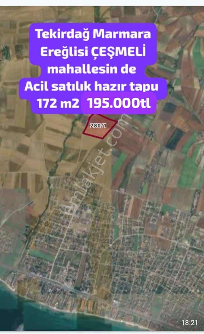 Marmaraereğlisi Çeşmeli Satılık Tarla M.ereğlisi Çeşmeli Mah. Kampnyalı Yerlerimizin Satışına Başladık Bu Fiyata 172m2 Bir Daha Bulunamaz