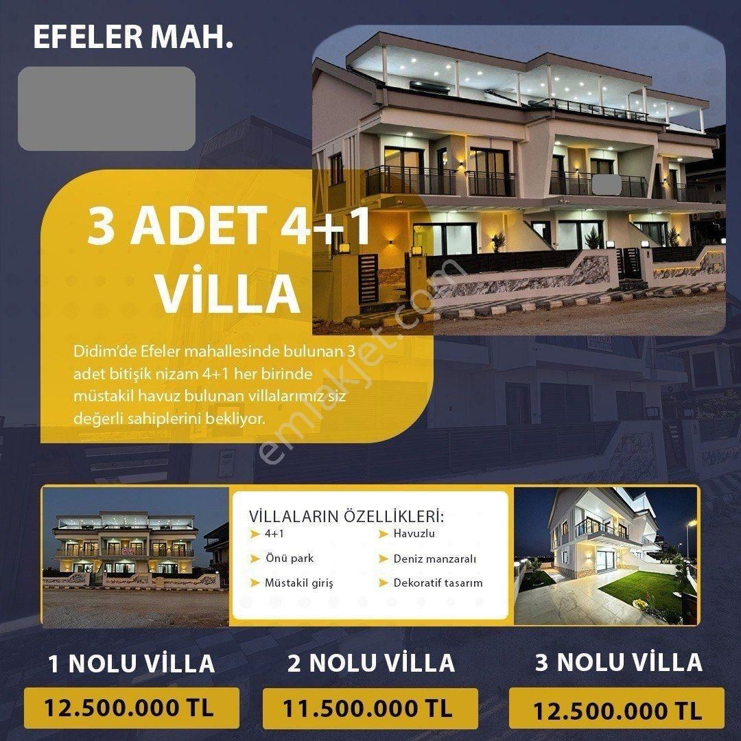 Didim Efeler Satılık Villa  AYDIN DİDİM EFELER MAH. 4+1AÇIK MUTFAKLI  HAVUZLU VE TERASLI ULTRA LÜX VİLLALARIMIZ SATILIKTIR