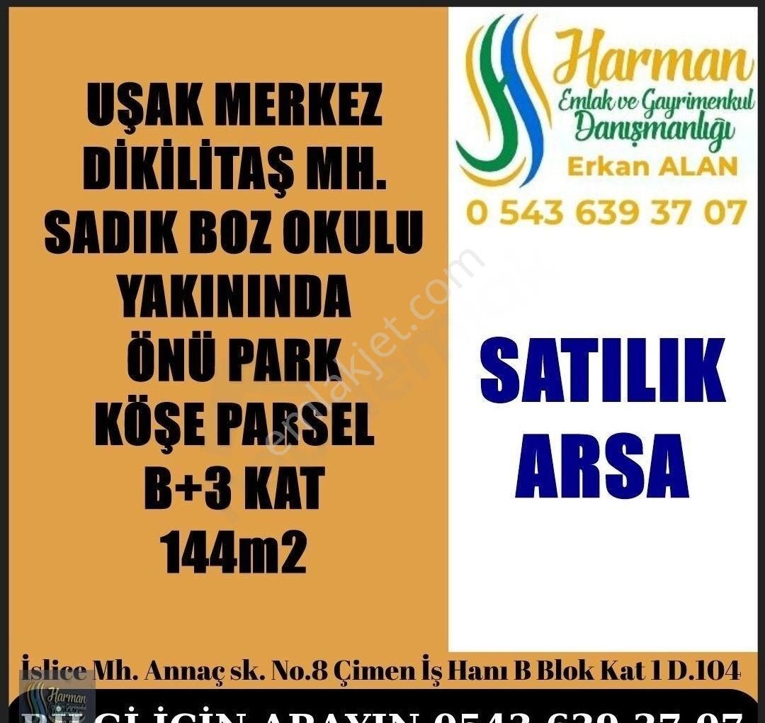 Uşak Merkez Dikilitaş Satılık Konut İmarlı DİKİLİTAŞ'TA 3 KAT İMARLI ARSA