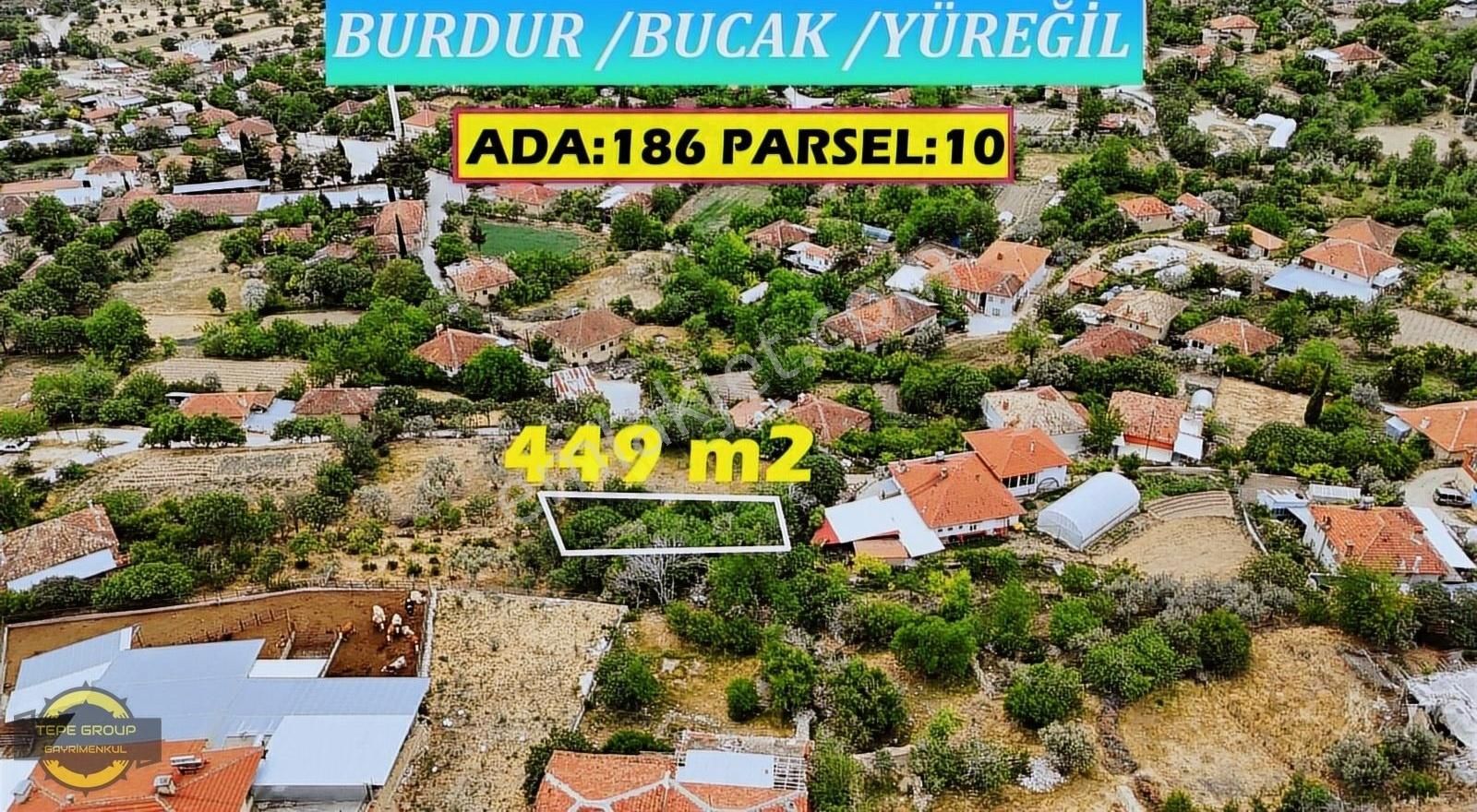 Bucak Yüreğil Köyü Satılık Konut İmarlı BURDUR BUCAK YÜREĞİLDE 449 M2 İMARLI SATILIK ARSA