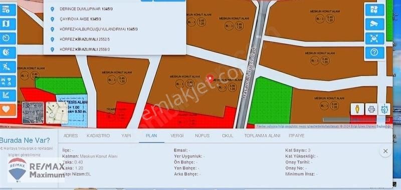 Körfez Kirazlıyalı Satılık Konut İmarlı Kocaeli Körfez Kirazlıyalı'da Satılık Arsa 661 m2