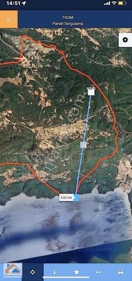 Menteşe Kuyucak Satılık Tarla Kuyucakta Sahile 4 Km Mesafede 8.700 M2 Satılık Tarla