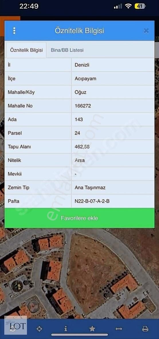 Acıpayam Oğuz Satılık Konut İmarlı ACIPAYAM TOKİ KARŞISINDA 15 APART PROJELİ SATILIK ARSA