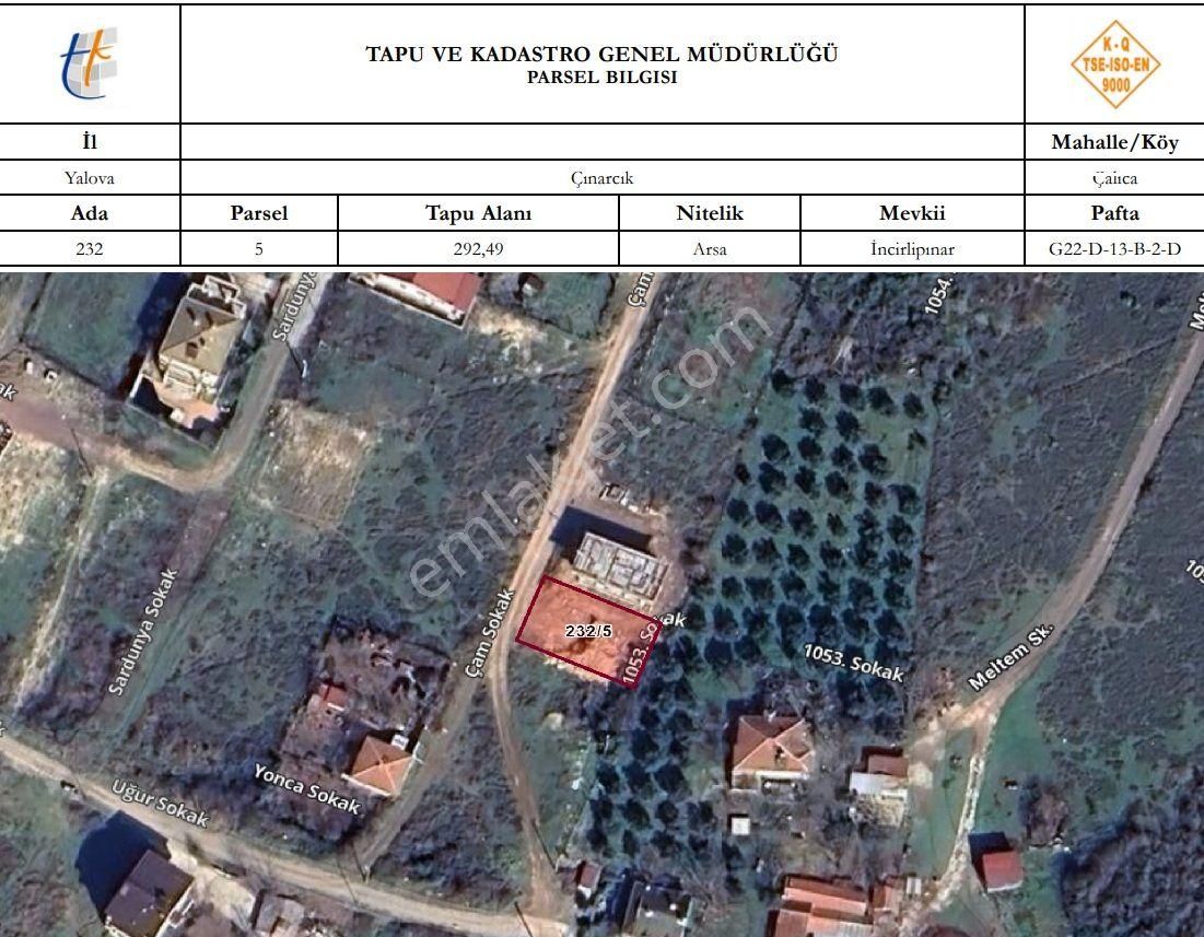 Çınarcık Çalıca Köyü Satılık Konut İmarlı Arsa / Satılık / Konut İmarlı