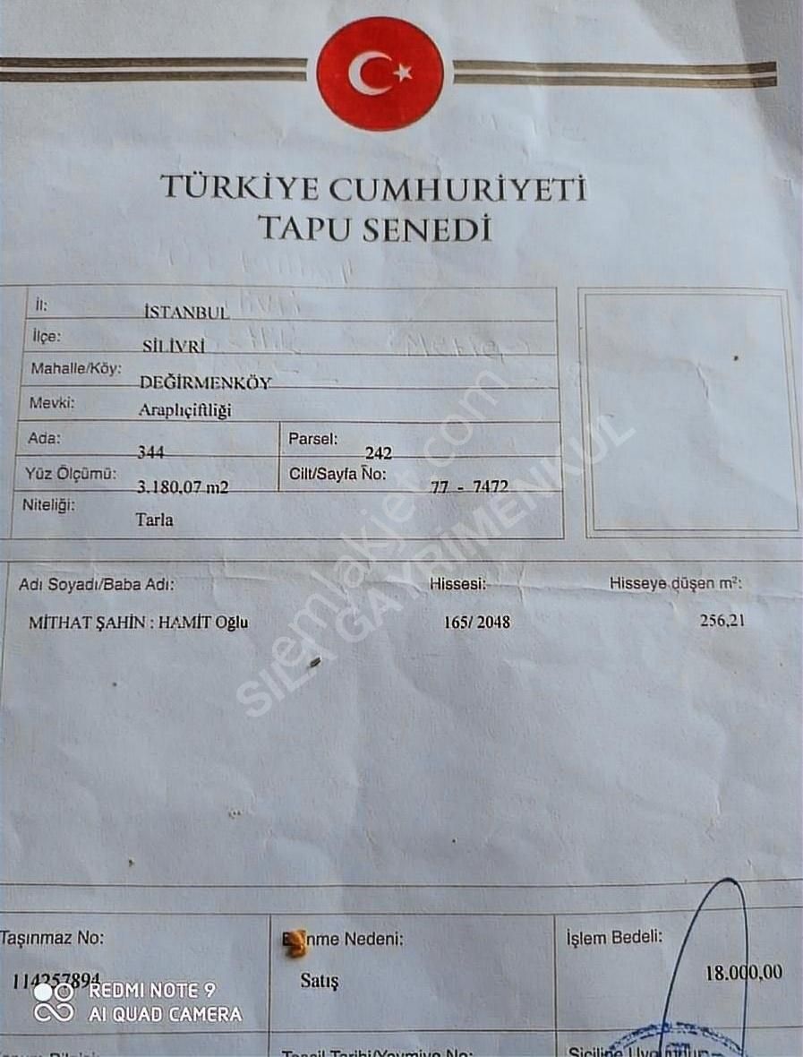 Silivri Değirmenköy İsmetpaşa Satılık Tarla Silivri Değirmen Köyü Satılık 256 Arsa Fiyat Düştü