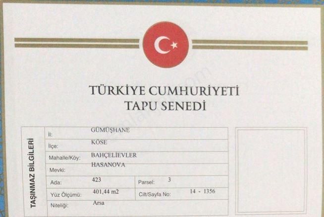 Köse Bahçelievler Satılık Konut İmarlı satılık arsa