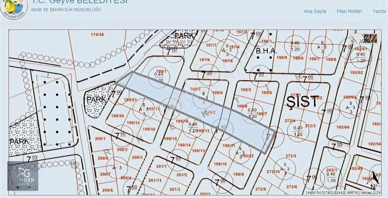 Geyve Alifuatpaşa Satılık Konut İmarlı ALİFUATPAŞA'DA 2951 m2 %40 İMARLI ARSA