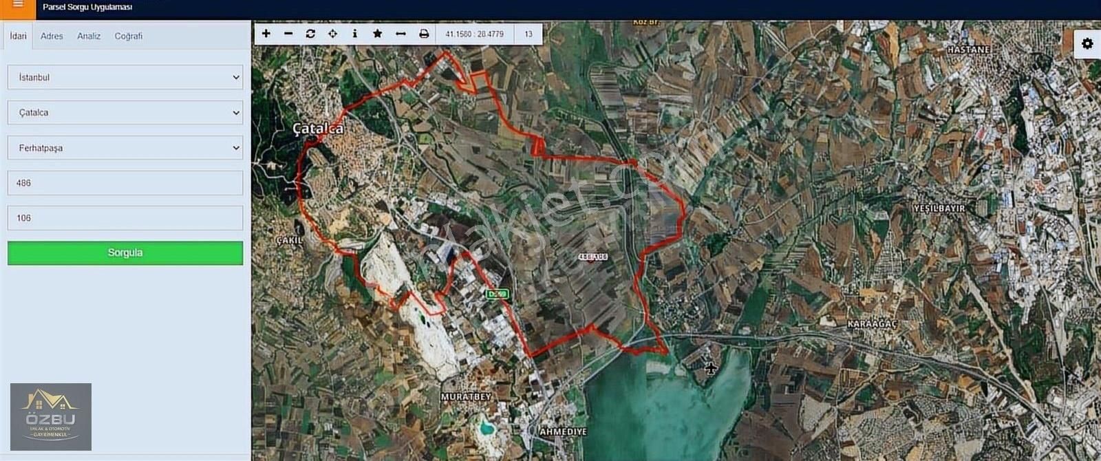 Çatalca Ferhatpaşa Satılık Tarla ÖZBU EMLAK GAYRİMENKULDEN ÇATALCADA ÇAPLI 392 M2 SATILIK