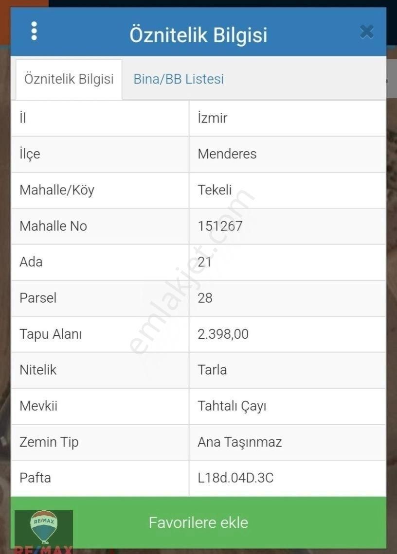 Menderes Tekeli Fevzi Çakmak Satılık Tarla Menderes Tekeli Ana Yol Üzeri 2398 M2 Müstakil Tapulu Tarla