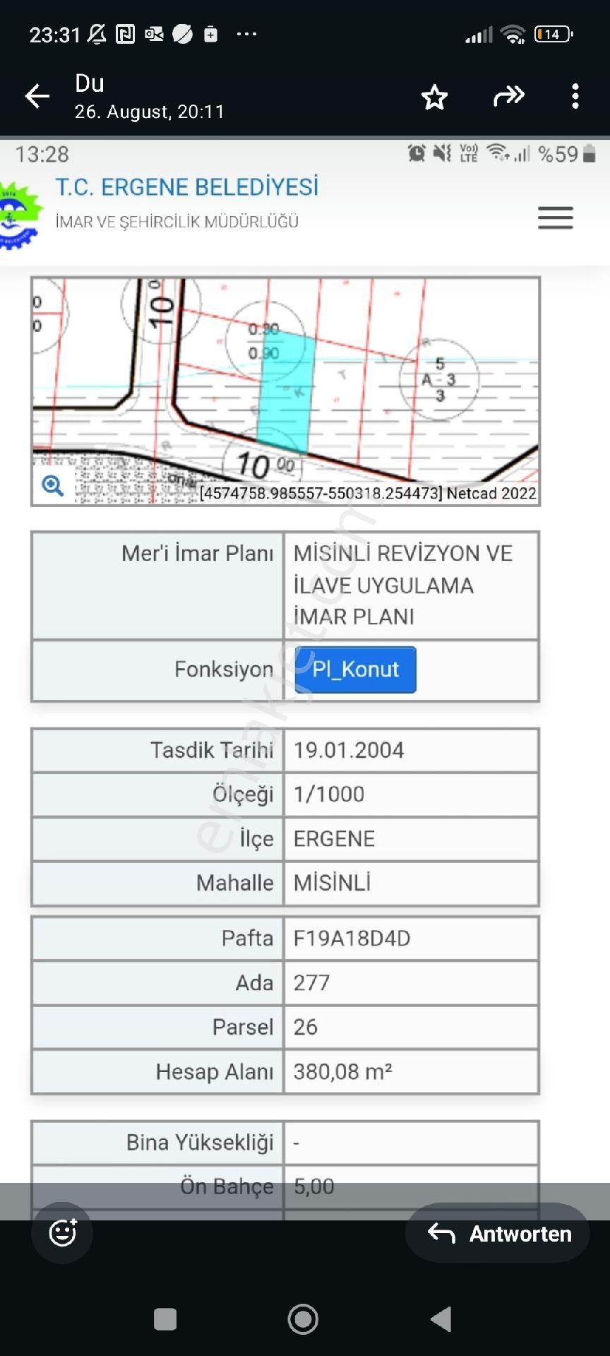 Ergene Misinli Satılık Konut İmarlı satilik arsa imarli misinli