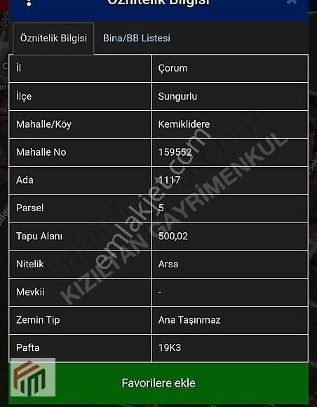 Sungurlu Örnekevler Satılık Konut İmarlı ÖRNEK EVLER KEMİKLİ DERE MEVKİ satilik ARSA