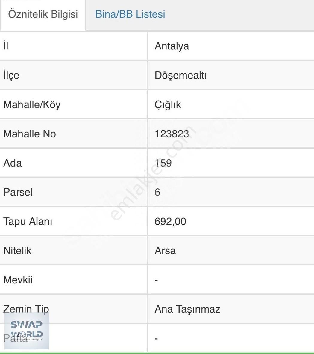 Döşemealtı Çığlık Satılık Villa İmarlı DÖŞEMEALTI ÇIĞLIK MAH'DE 692 M2 VİLLA İMARLI ARSA