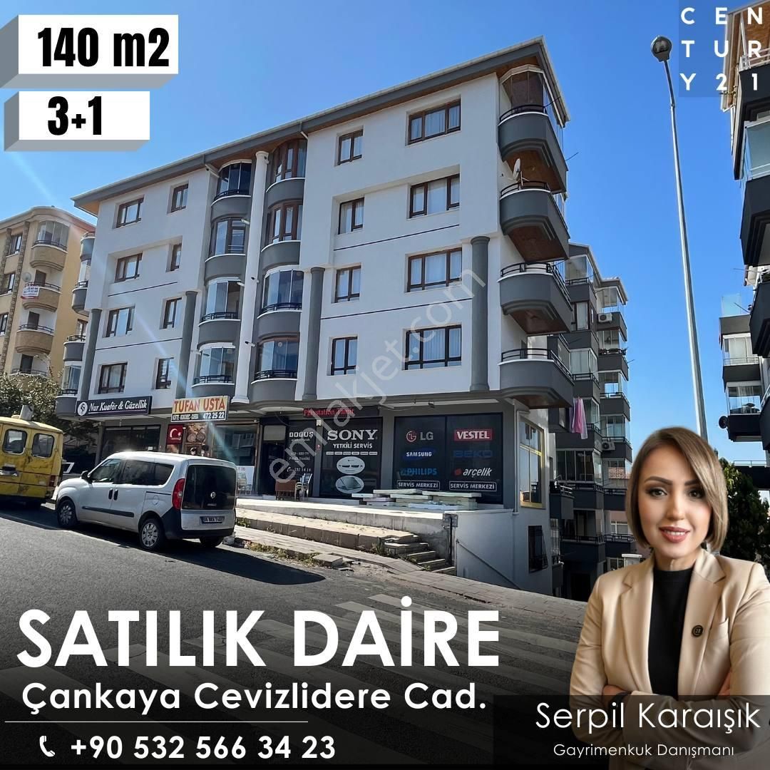 Çankaya Cevizlidere Satılık Daire  ÇANKAYA CEVİZLİDERE'DE ARA KAT CAM BALKONLU 3+1 SATILIK DAİRE