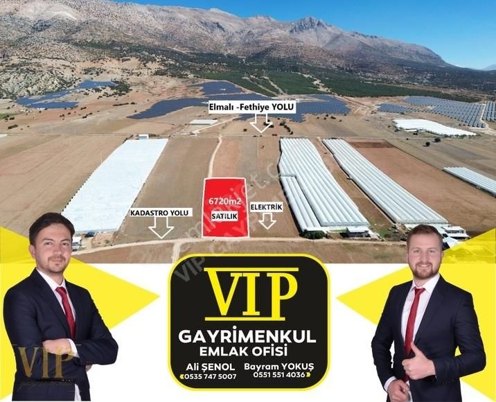 Elmalı Kışla Satılık Tarla VIP GAYRİMENKUL' den KIŞLA 6720 m2 Yola Sıfır Tarla