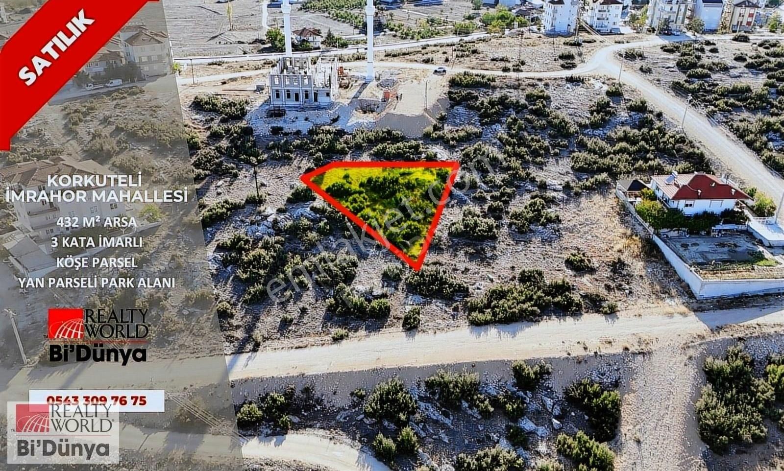 Korkuteli İmrahor Satılık Konut İmarlı Antalya Korkuteli İmrahor Mh. 432 M2, 3 Kat İmarlı, Köşe Parsel