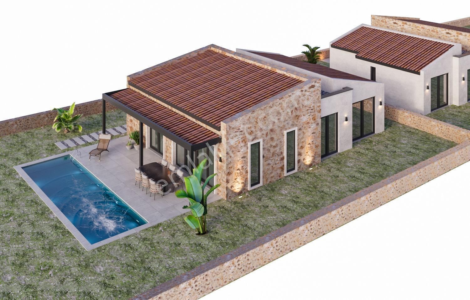 Bodrum Çamlık Satılık Villa  Bodrum Çamlık'ta Satılık 900 m2 Arsa İçinde 3+1 Tek Katlı Taş Villa 