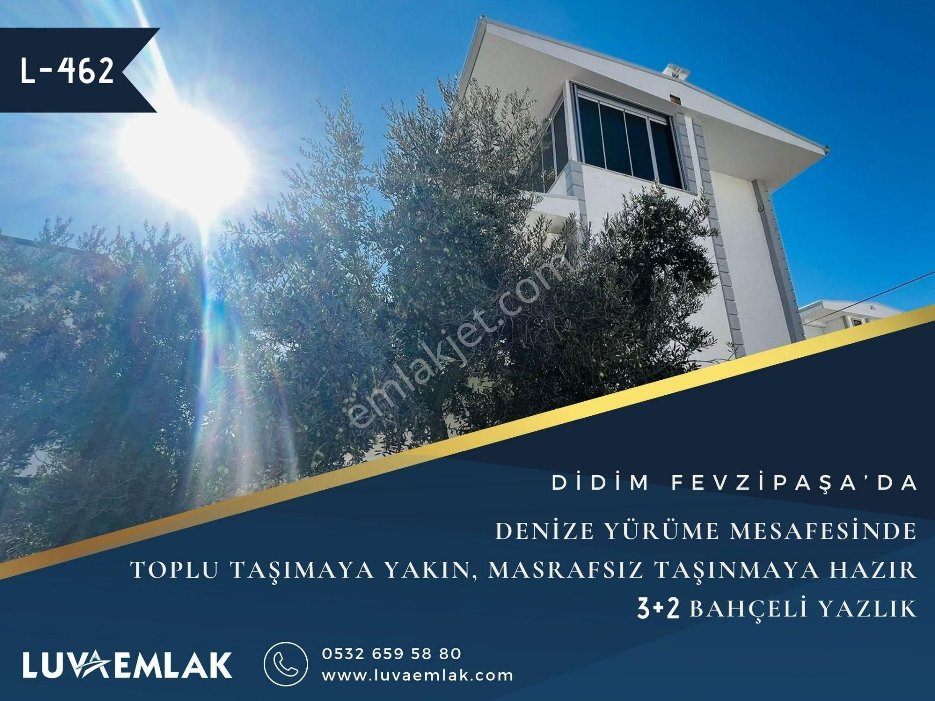 Didim Akbük Satılık Yazlık  DİDİM FEVZİPAŞA'DA DENİZE YÜRÜME MESAFESİNDE MÜSTAKİL BAHÇELİ 3+2 YAZLIK