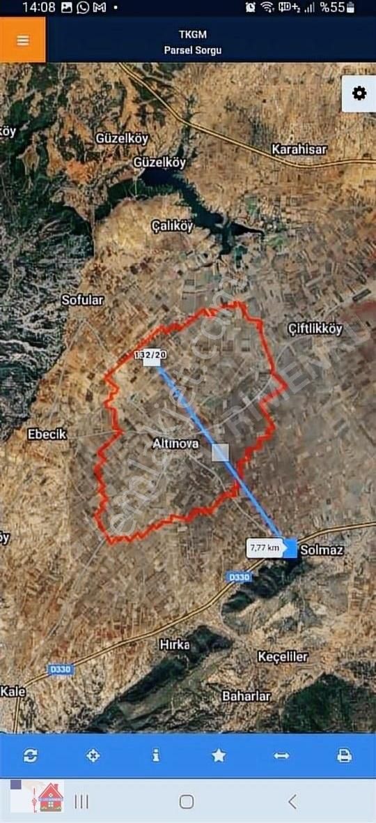 Tavas Altınova Satılık Tarla ALTINOVADA 14.000 M² FIRSAT CEVİZ BAHÇESİ YOL SU ELEKT MEVCUT