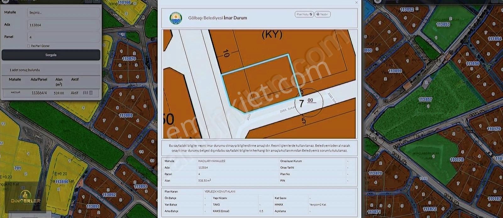 Gölbaşı Hacılar Satılık Villa İmarlı HACILAR'DA 0.50 EMSAL GÖL MANZARALI SATILIK KÖŞE PARSEL