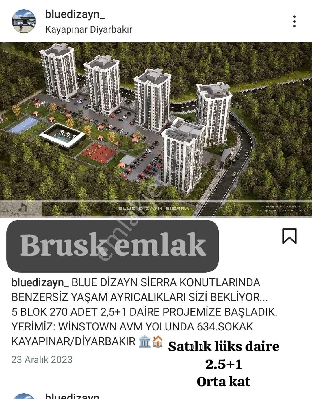 Kayapınar Talaytepe Satılık Daire blue dizayn satılık lüks daire