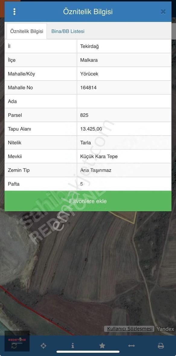 Malkara Yörücek Satılık Tarla Redstone Electus'tan Yörücek'te Yol Ve Mera'ya Cephe Tarla