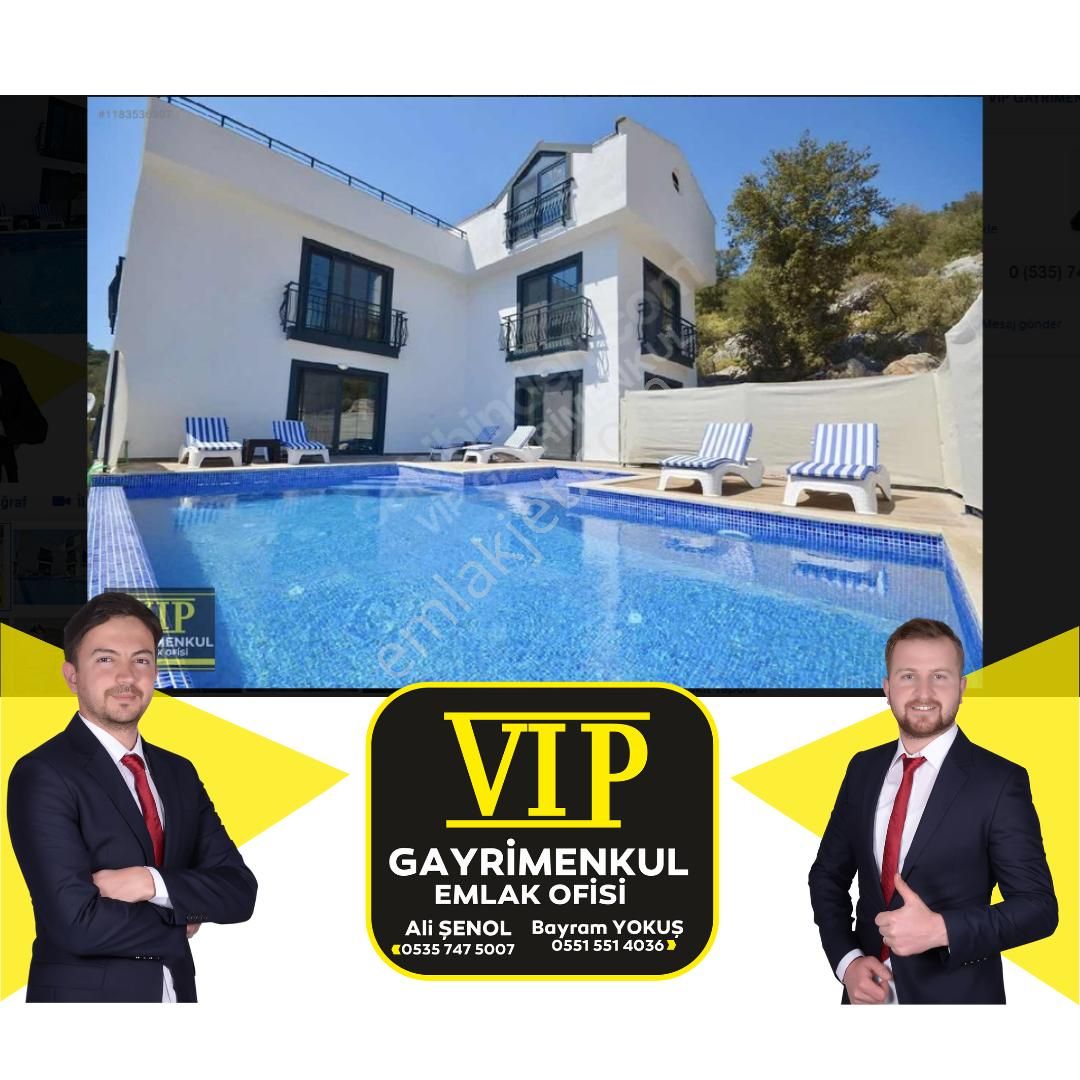 Kaş Bezirgan Satılık Villa VIP GAYRİMENKUL ' Kalkan imarlı 628 m2 Müstakil Tapulu VİLLA