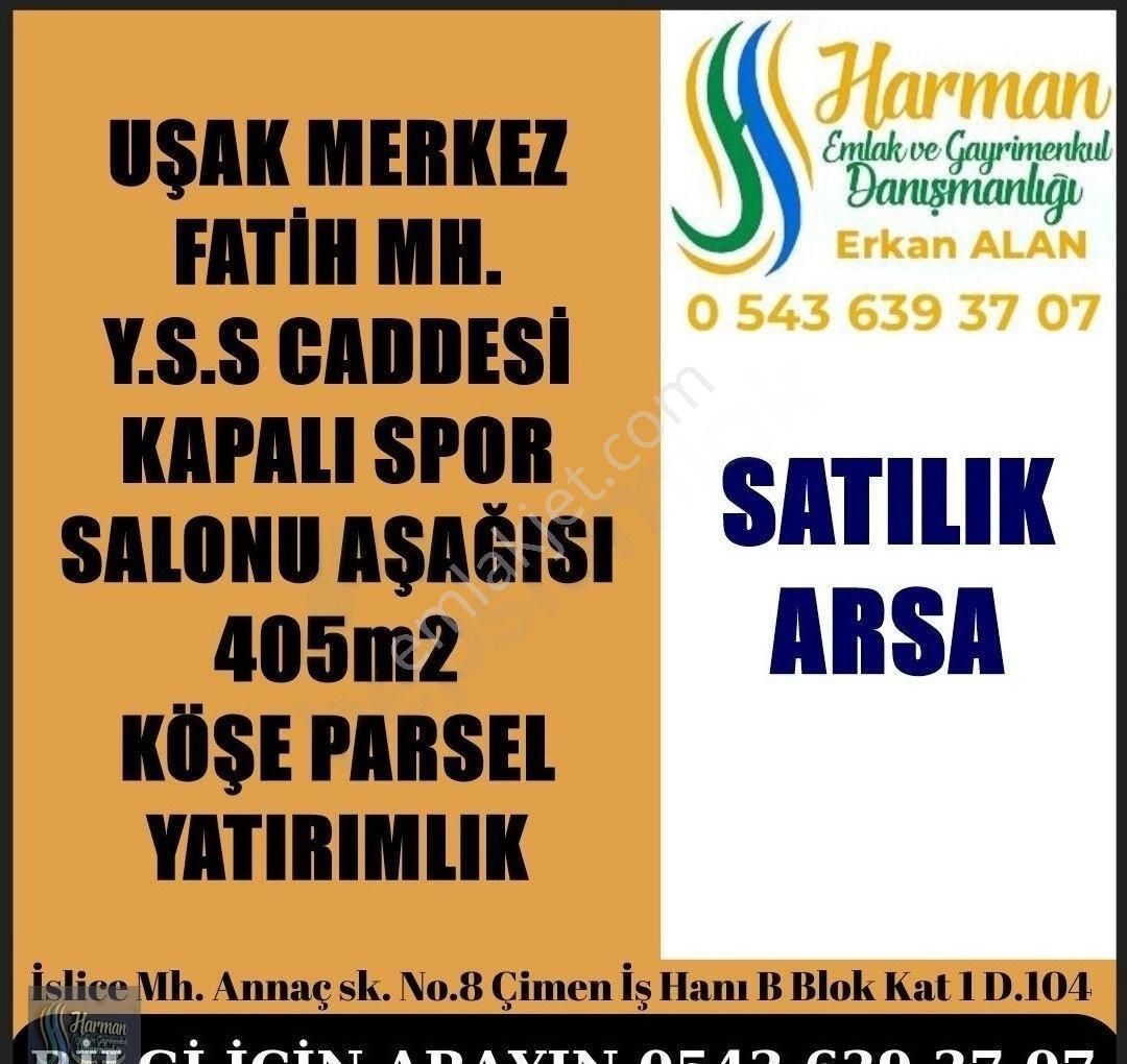 Uşak Merkez Fatih Satılık Konut İmarlı HARMAN EMLAK'TAN KAPALI SPOR SALONU YAKINI KÖŞE PARSEL