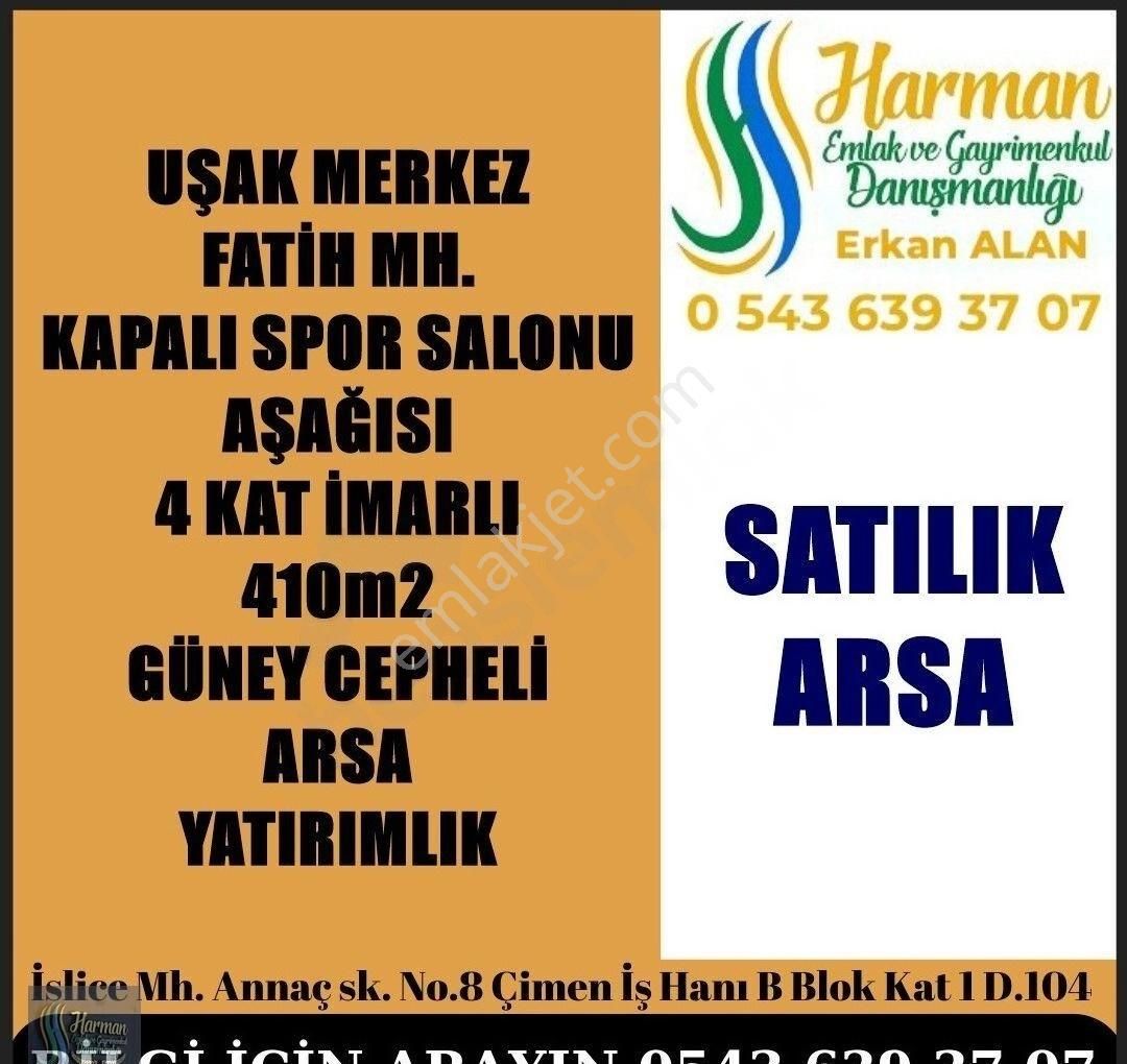 Uşak Merkez Fatih Satılık Konut İmarlı KAPALI SPOR SALONU YAKINI 4 KAT İMARLI ARSA